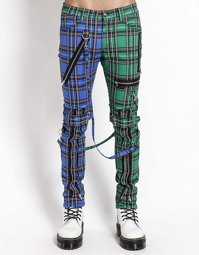 blue green plaid pants