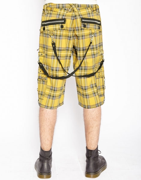 Bondage Shorts w Straps by Tripp NYC -  in Yellow Plaid - SALE sz 34 & 36