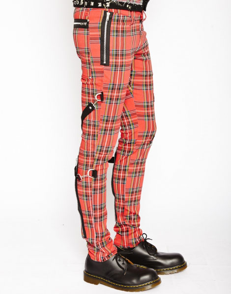 tripp red tartan plaid skinny pants