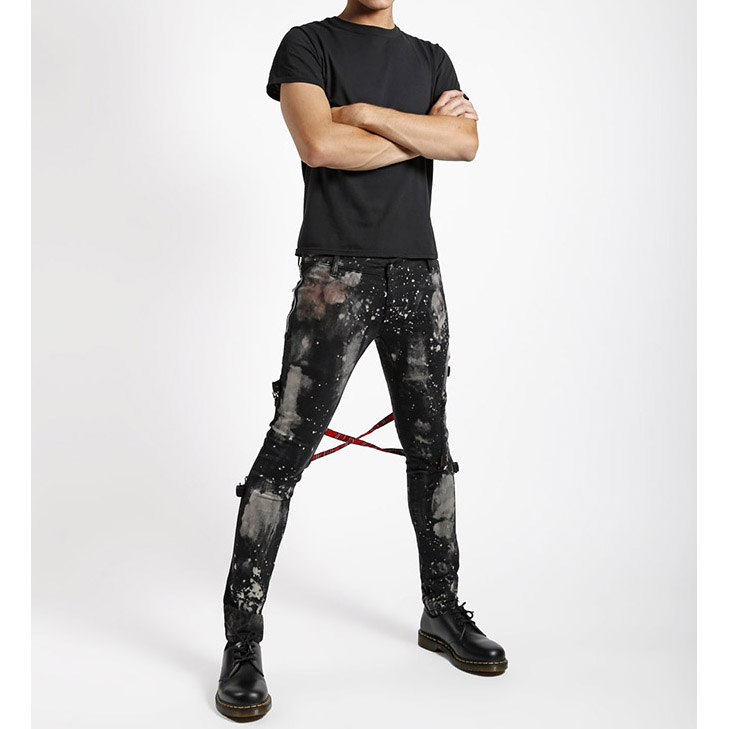 TRIPP NYC - CLASSIC SLIM LEG BONDAGE PANT RED PLAID