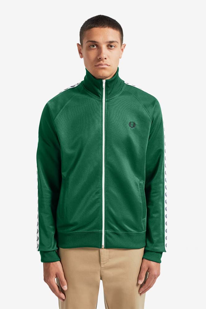 fred perry track jacket green