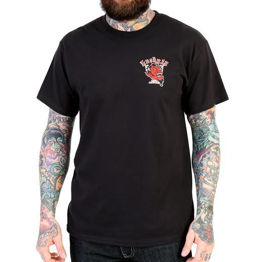 Grease Gas And Glory on a black shirt by Lucky 13 Clothing