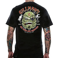 Gillman on a black shirt by Lucky 13 Clothing
