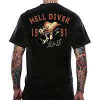 Hell Diver on a black shirt by Lucky 13 Clothing