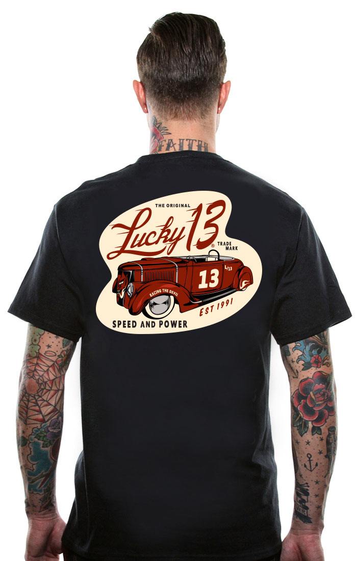 Speed Devil on a black shirt by Lucky 13 Clothing