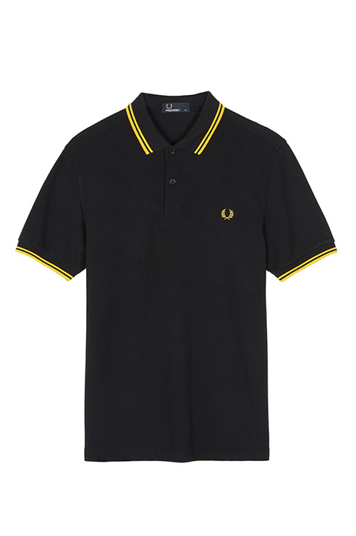 Fred Perry Polo Shirt- Black / Yellow