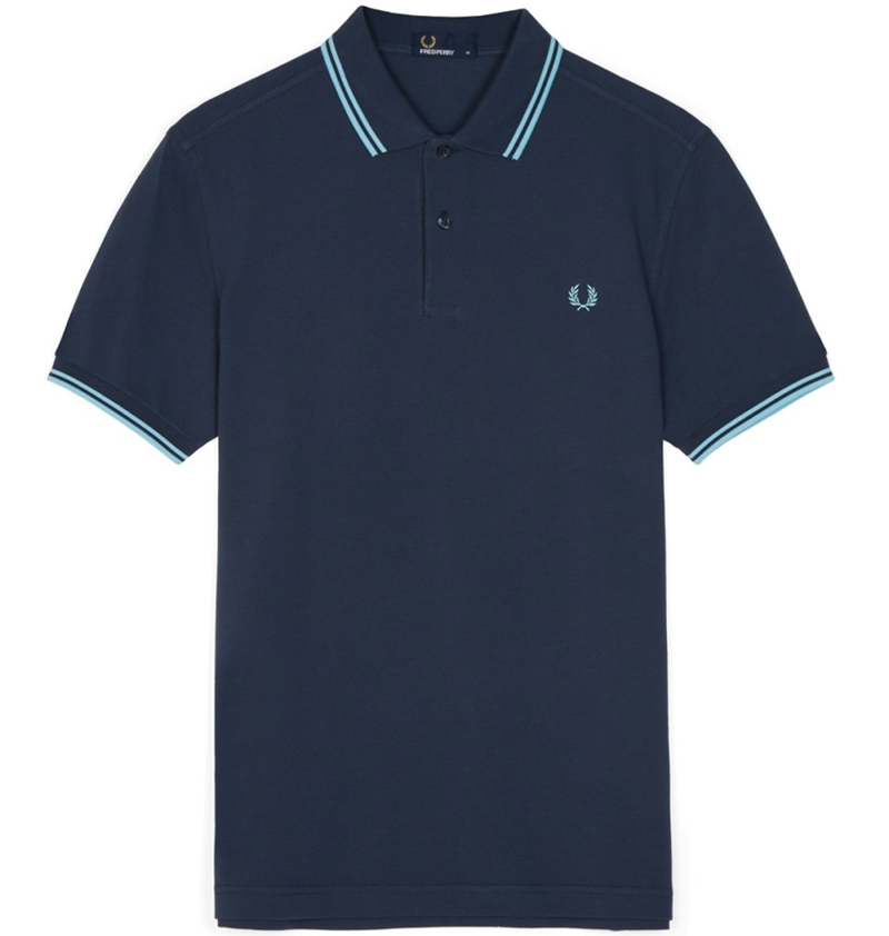 Fred Perry Polo Shirt- Dark Airforce / Ice Blue