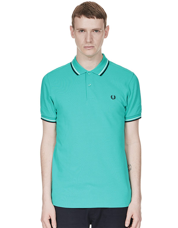 Fred Perry Polo Shirt- Peppermint / Snow White / Navy (Sale price!)