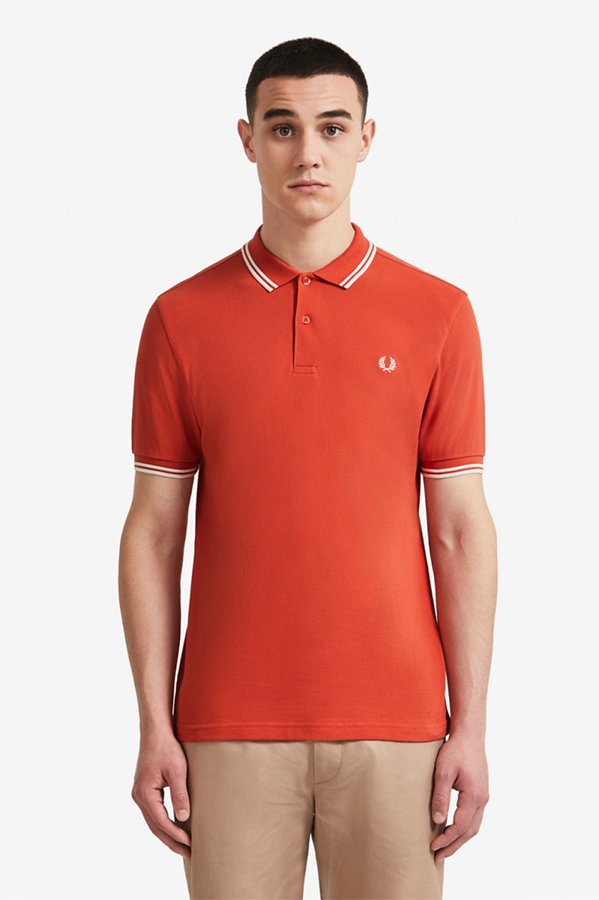 red fred perry polo shirt