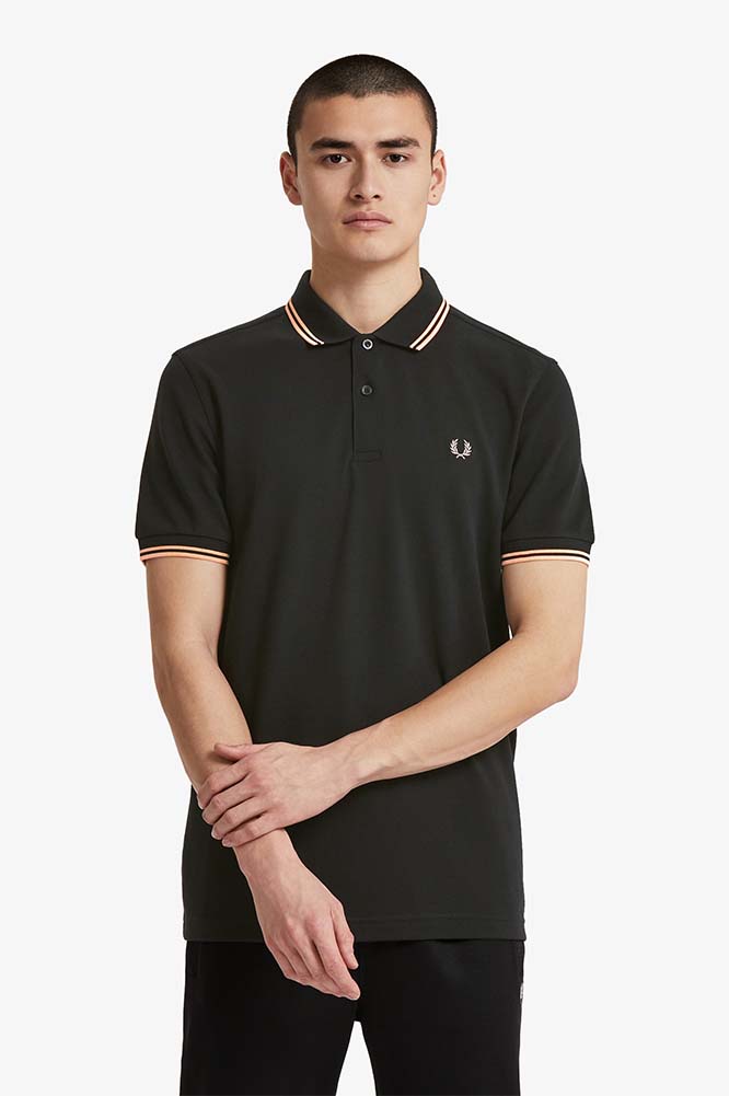 Fred Perry Polo Shirt- Black / Apricot