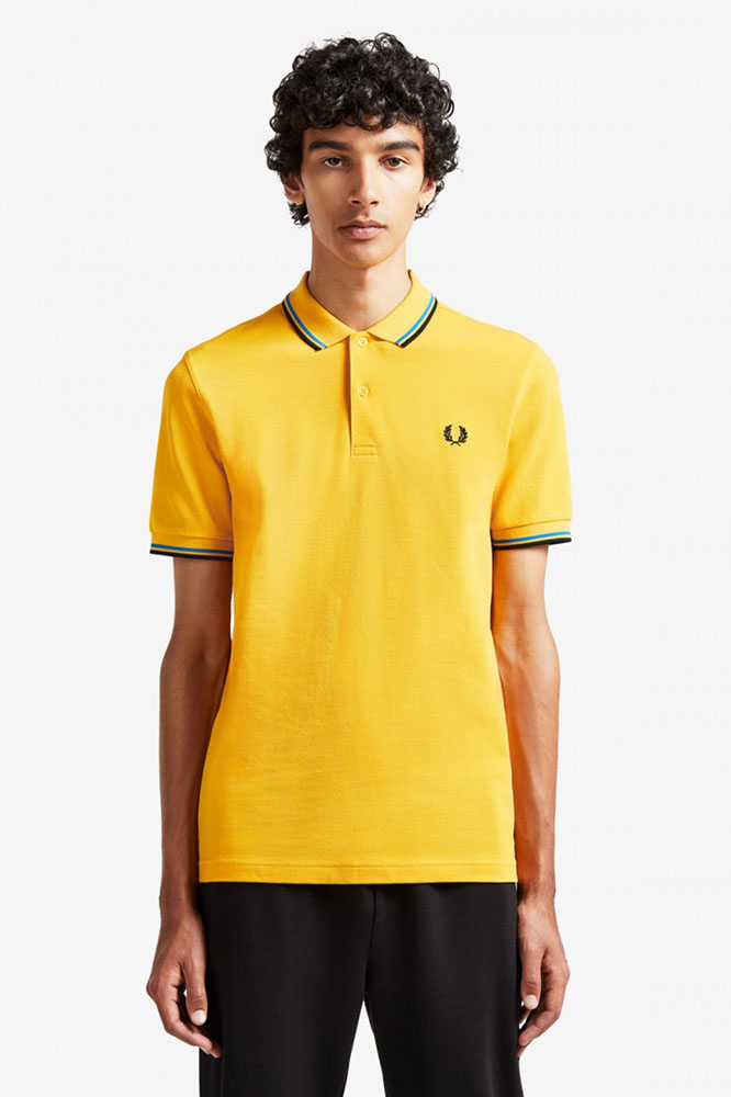 yellow fred perry polo shirt