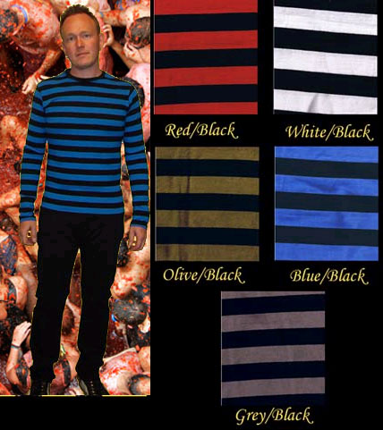 Riff Randall Guys Striped Long Sleeve Shirt by No Future SALE XS only