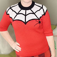 Spiderweb Sweater by The Oblong Box Shop - in Red - SALE
