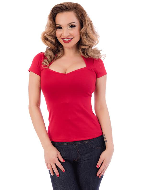 Sophia Girls Rockabilly Top by Steady - in Red