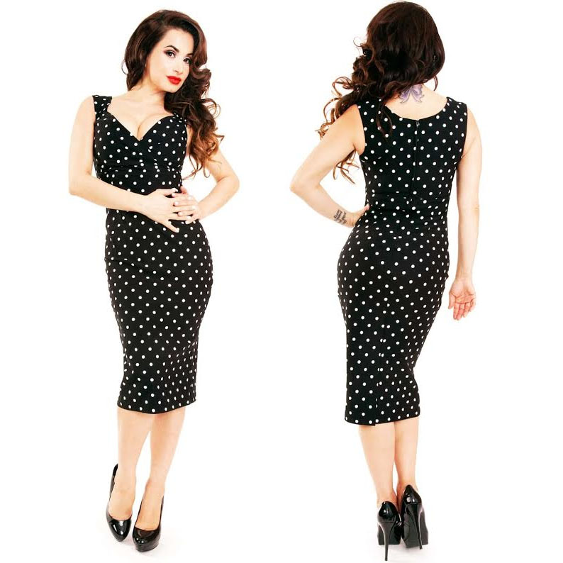polka dot wiggle dress