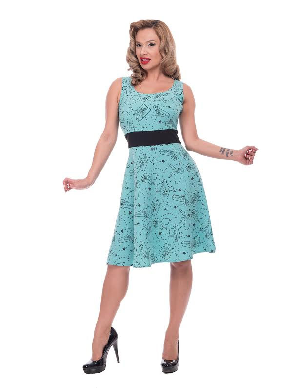 Pinup State Dress By Steady Clothing - in Aqua - SALE