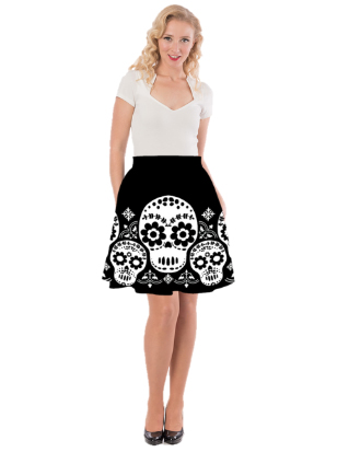 Dia De Los Muertos Skirt By Steady Clothing - SALE sz S & 1x only