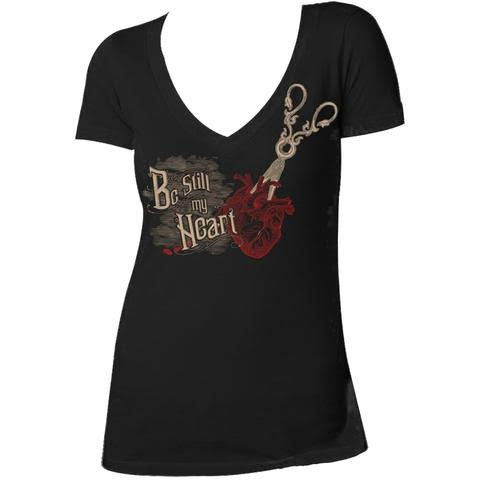 Be Still My Heart Girls V Neck t-shirt by Se7en Deadly - Se7en Deadly
