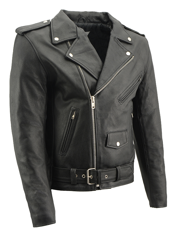 AYP Branded Motorcycle Jacket- BLACK leather - SALE sz 36 only