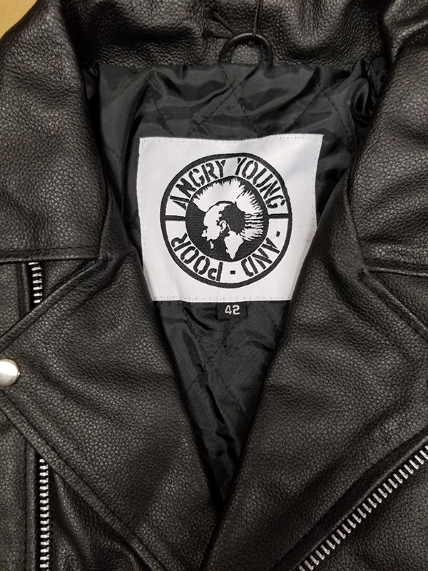 AYP Branded Motorcycle Jacket- BLACK leather - SALE sz 34, 36 & 44 only