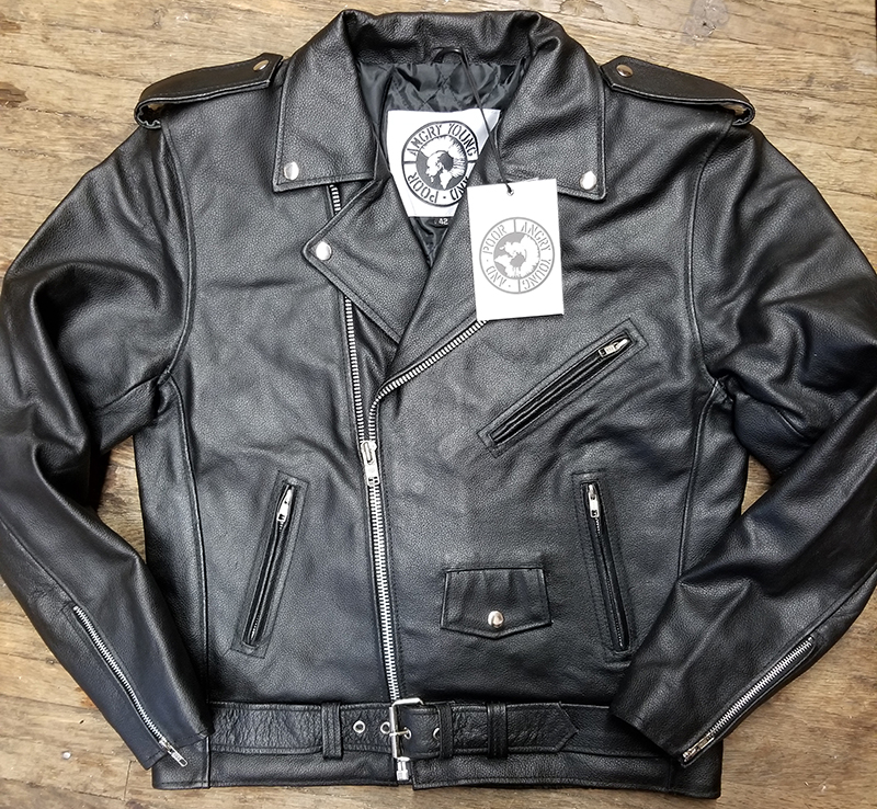 AYP Branded Motorcycle Jacket- BLACK leather (Sale price!)