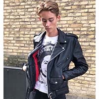 Bela Biker Jacket by Angry Young And Poor- Premium Black Leather With Blood Red Liner 