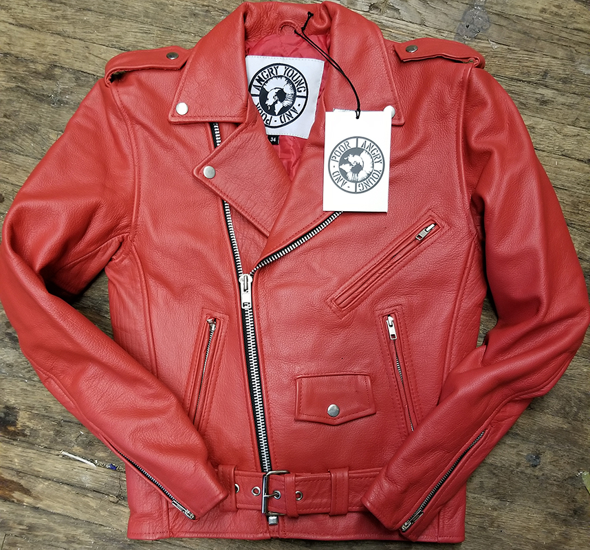 AYP Premium Motorcycle Jacket Red Leather Sale Price
