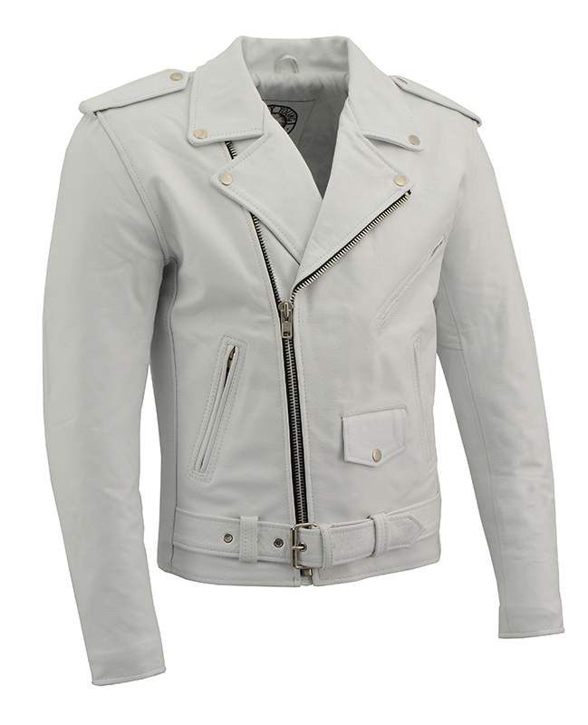 AYP Premium Motorcycle Jacket- WHITE leather (Sale price!)