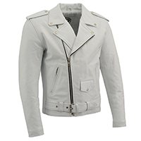 AYP Premium Motorcycle Jacket- WHITE leather (Sale price!)