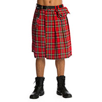 Red Tartan Cotton Blend Kilt by Banned Apparel 