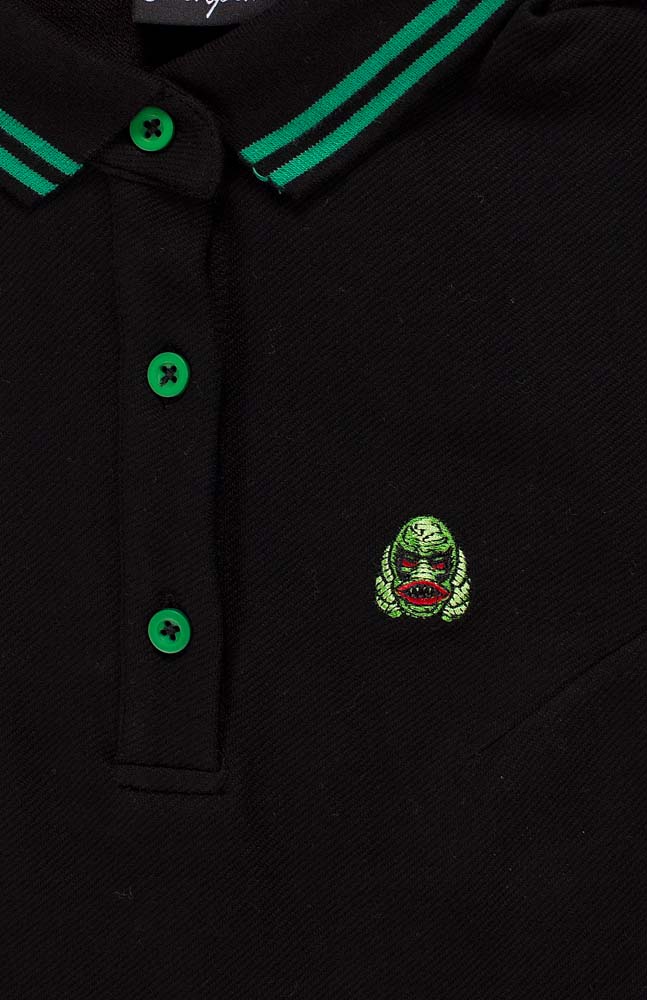Polo Creature Dress by Sourpuss - in black w green trim - SALE sz XS only
