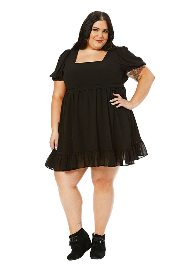 Cream Puff Black Baby Doll Dress by Sourpuss - SALE XS only