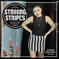 Black & White Striped Mini Skirt by Sourpuss - SALE