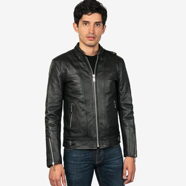 The Offender Leather Jacket in BLACK by Straight To Hell - SALE sz 28 & 30 only