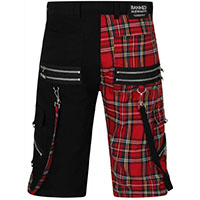 Split Leg Plaid/Black Cotton Blend Bondage Shorts by Banned Apparel - sz S only