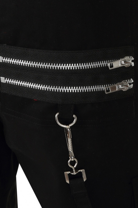 Black Cotton Bondage Mercury Shorts by Banned Apparel 