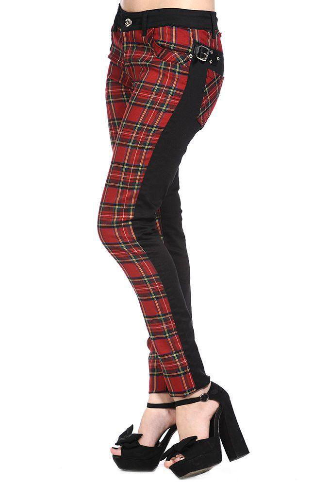 checkered skinny pants