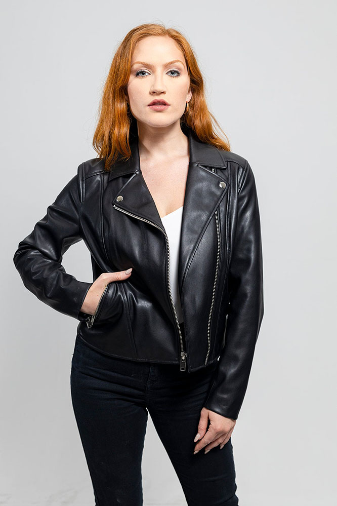 Demi Womens Vegan Motorcycle Jacket by First MFG