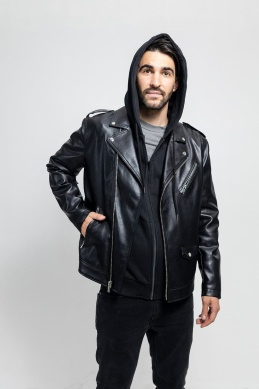 Ralph Guys Vegan Motorcycle Jacket With Removable Hoody by First MFG