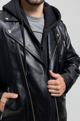 Ralph Guys Vegan Motorcycle Jacket With Removable Hoody by First MFG (Sale price!)