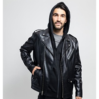 Ralph Guys Vegan Motorcycle Jacket With Removable Hoody by First MFG - SALE 2X only