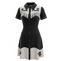 Rock N' Roll Embroidered Western Tassel Dress by Western Evil 