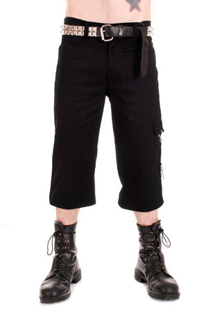 3/4 Zip Bondage Pants (Long Short) by Tiger Of London- BLACK