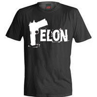 Handgun Logo on a black shirt by Felon Clothing - SALE 