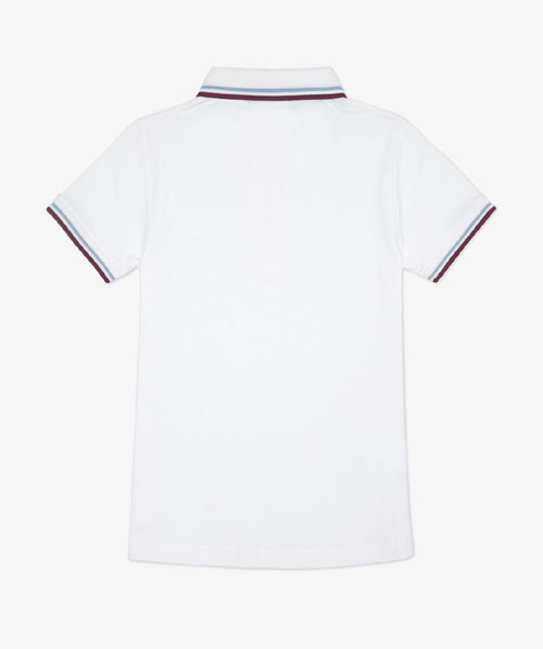 Fred Perry Twin Tipped Girls Polo Shirt- WHITE / MAROON (UK Made!) - SALE 2X only