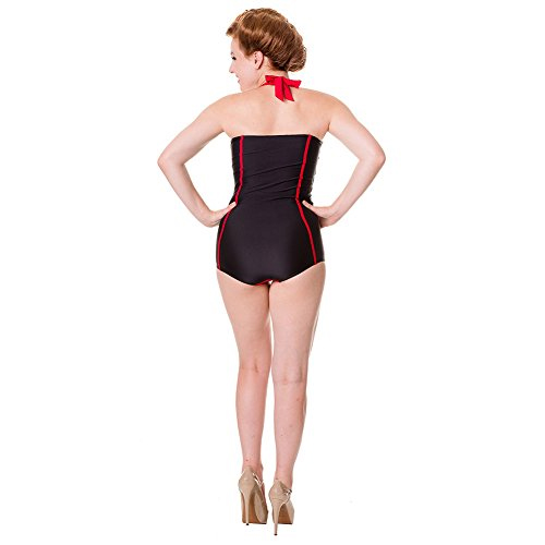 Sugar Skull Swimsuit in Black & Red by Banned Clothing - SALE sz XS only