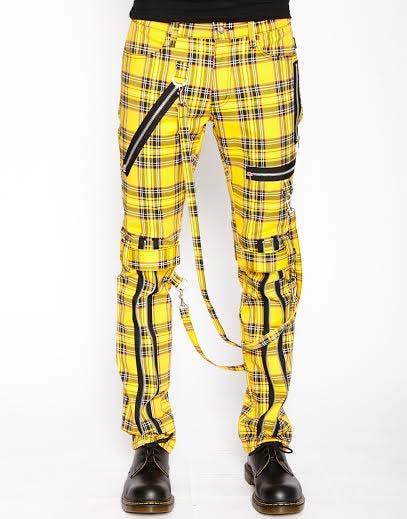 Yellow Tartan Bondage Pants by Tripp NYC - Unisex