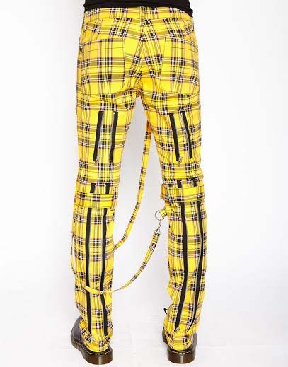 plaid yellow trousers