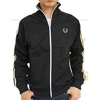 Fred Perry Track Jacket- Black/Champagne - SALE sz S only