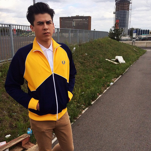 fred perry track jacket navy